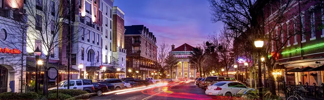 Downtown Gainesville at night