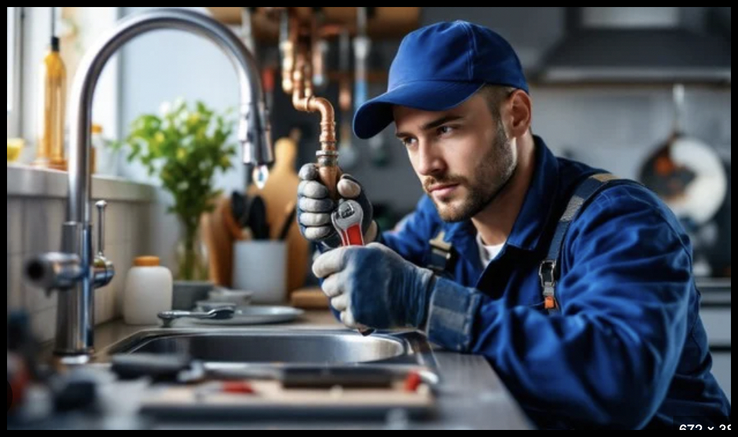 Plumbing team working